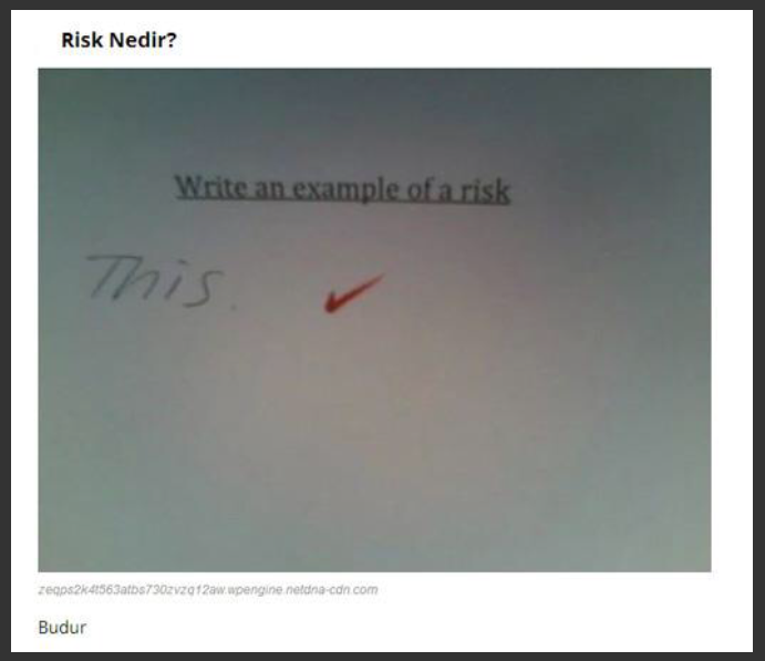 Risk Nedir - Sınav Kağıtlarına Verilen Yaratıcı Cevaplar